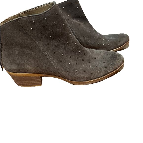 Lucky Brand Womens Size 8.5 M Brown Suede Zip Studded Ankle Fashion Boots Bootie - Picture 6 of 10